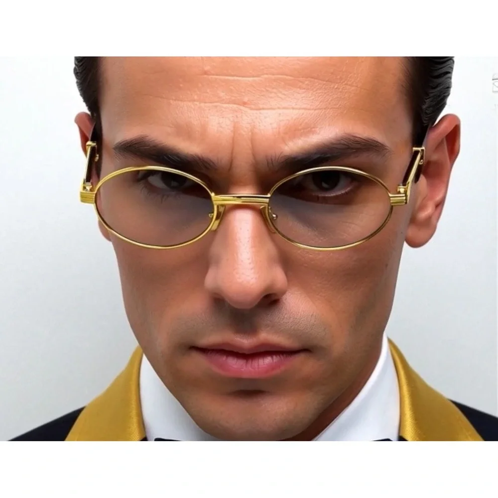 Gold Round Glasses Mens Womens Vintage‎ Style Clear Lens Eye Glasses Migos Cholo